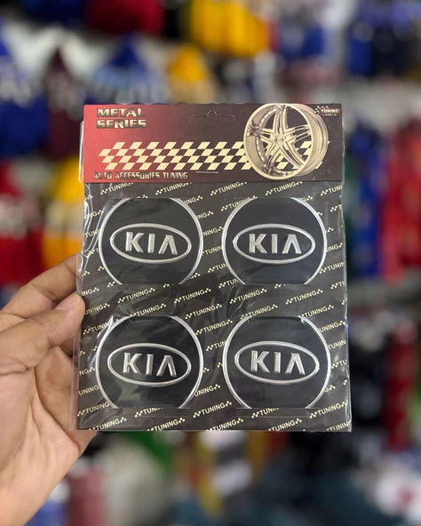 Universal Araç Uyumlu, Kia Jant Göbeği Arması, Sticker 4'lü Set 60mm ürün görseli