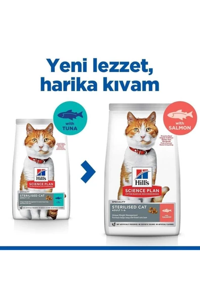 Hill's Somonlu 10 kg Kısırlaştırılmış Yetişkin Kedi Maması - Resim 2
