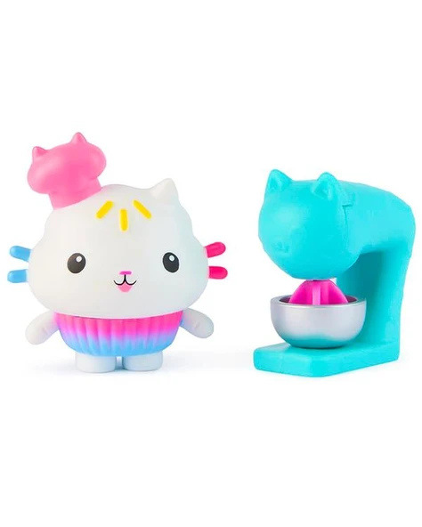 Gabbys Dollhouse Cakey Cat and Cake Mixer Figür ve Aksesuar Seti 20149925 - Resim 2