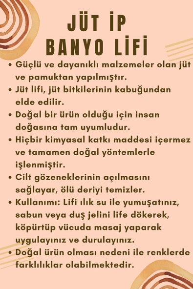 Doğal Jüt İp Eldiven Tipi Kare Banyo Lifi Hamam Vücud Kesesi 16x20 cm. - Resim 6