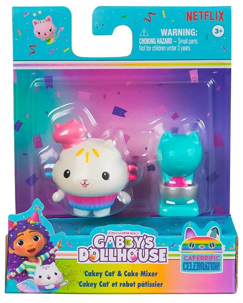 Gabbys Dollhouse Cakey Cat and Cake Mixer Figür ve Aksesuar Seti 20149925 ürün görseli