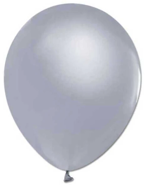BALON METALİK 12 İNC (JOJO BALLOONS) GÜMÜŞ 100 ADET ürün görseli