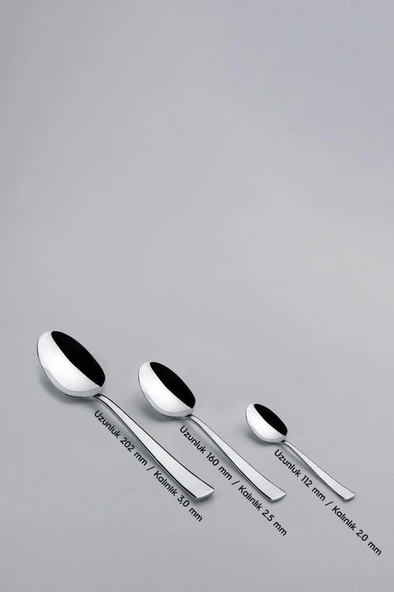 Nehir Deniz Sade 6 Kişilik 30 Parça Çatal Kaşık Takımı - Resim 5