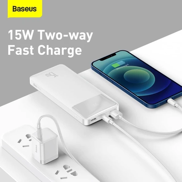 Baseus Bipow Pro Overseas Beyaz 10000 mAh Powerbank - 3