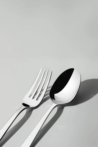 Nehir Deniz Sade 6 Kişilik 30 Parça Çatal Kaşık Takımı - Resim 2