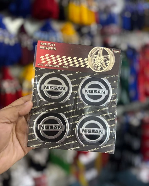 Universal Araç Uyumlu, Nissan Jant Göbeği Arması, Sticker 4'lü Set 60mm - Resim 2