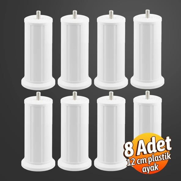 Keson 1 Adet 12 cm Beyaz Plastik Mobilya Baza Tv Ünitesi Yükseltme Ayağı Destek Ayağı - Resim 2