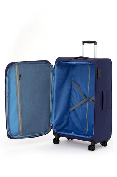 Pierre Cardin 2'li Valiz Seti Büyük Ve Orta Boy Lüx Kumaş Valiz Lacivert 04pc4200 - Resim 5