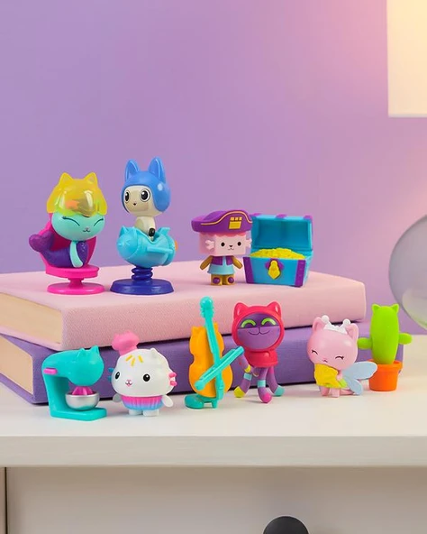 Gabbys Dollhouse Pandy Paws and Rocket Ship Figür ve Aksesuar Seti 20149929 - Resim 3