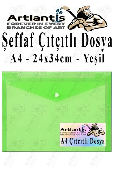A4 Çıtçıtlı Dosya Şeffaf Renkli Zarf Dosya 1 Adet Çıt Çıtlı Dosya Su Geçirmez 100 Yaprak Kapasite - 5
