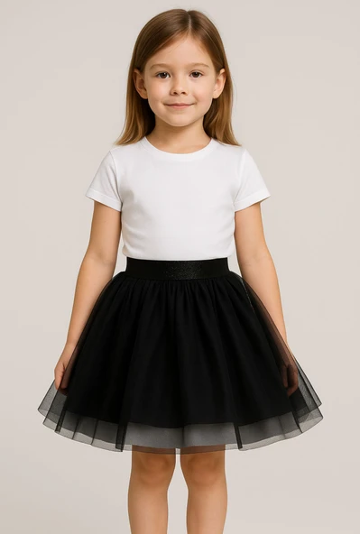 GALA kız çocuk  beli lastikli tütülü etek - Resim 5