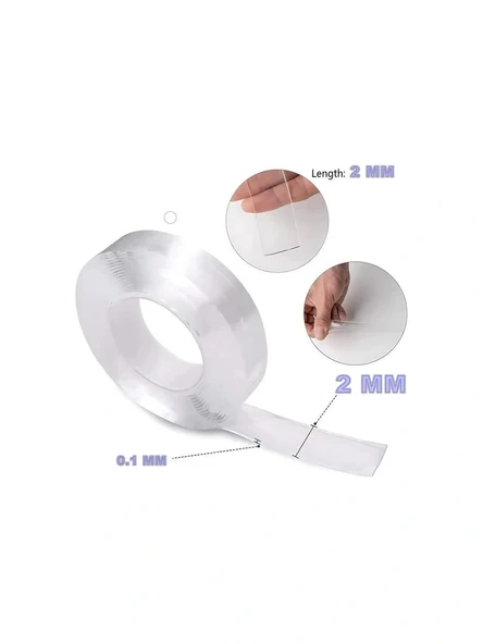 Nano Teknoloji Süper Yapıştırıcı Çift Taraflı Şeffaf Bant 1mm x 20mm x 3metre - 3