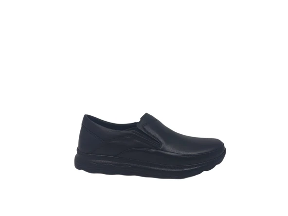 Paggi 404 Erkek Siyah Hakiki Deri Günlük Kullanım Poli Taban ( HAFİF ) Ayakkabı ürün görseli 1