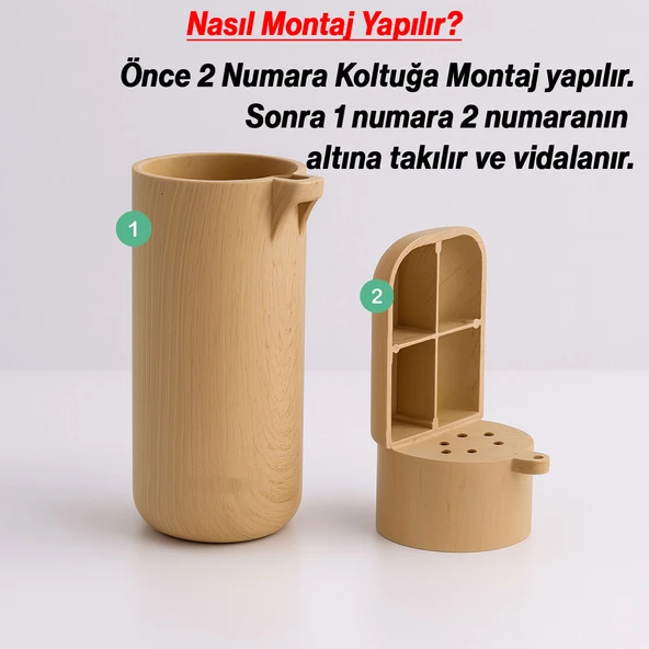 Mobilya Tekli Kanepe Koltuk Baza Yükseltme Ayağı Kayın Bej Renk Sert Plastik Ayak 15 cm - Resim 3