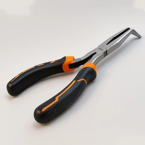 Extra Uzun Eğri Kargaburun 11 inç Kıvrık İnce Burun Pense Paslanmaz Çelik Metal Dayanıklı El Aleti - Resim 3