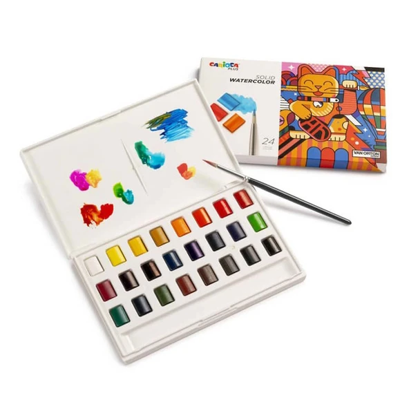 Carioca Plus Tablet Sulu Boya 24 Renk (Fırçalı) ürün görseli