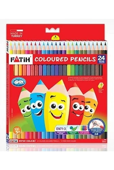 24 Renk Fatih Kuru Boya 25x35 cm Telli Spralli Resim Defteri Hamur Silgi Kalemtraş 15 Yaprak Resim Defteri Kuruboya - Resim 2