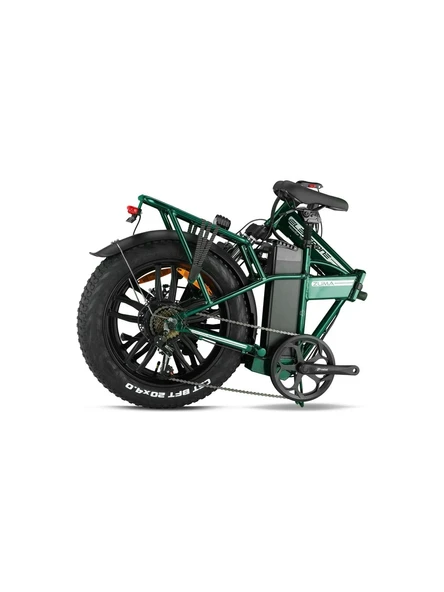 Kron Elektrone Zuma 20 JANT 7 Vites M.Disc Mat Yeşil- Gri Katlanır Elektrikli Bisiklet - Resim 2