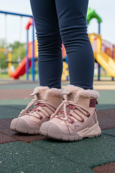 Marcokids Pembe İçi Kürklü Soğuğa Dirençli Kaymaz Taban Kız Çocuk Bot 22671 F - 3