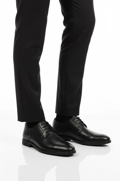 Ayakmod Siyah Hakiki Deri Erkek Klasik Ayakkabı 2496 M