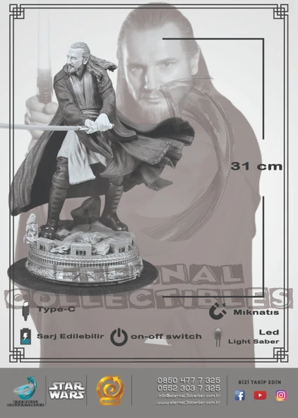 STAR WARS QUİ-GON JİNN (IŞIKLI LİGHT SABER) - Resim 4