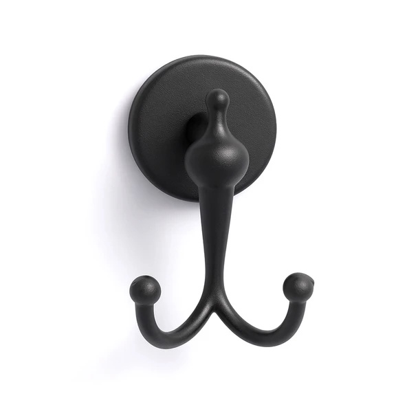 Dolce Mat Siyah İkili Askılık Vidalı Paslanmaz Metal Duvar Askısı Banyo ve Mutfak İçin - Resim 6