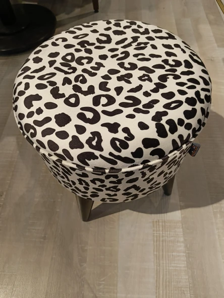 MERCAN MOBİLYA LEOPAR DESENLİ  PUF BENCH YUVARLAK PUF - 6