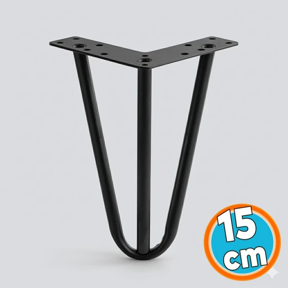 Mobilya Ayağı Üçgen Modern Tasarım Koltuk Sehpa Masa TV Ünitesi Uyumlu 15 cm Siyah Metal ürün görseli