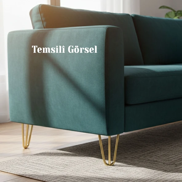 Mobilya Ayak Ayağı Üçgen Modern Tasarım Koltuk Sehpa Masa TV Ünitesi 15 cm Gold Altın Metal - Resim 4