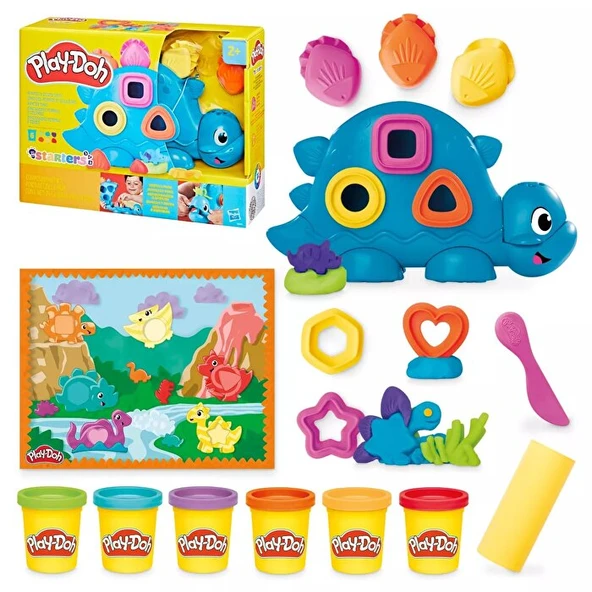 Play Doh Başlangıç Şekiller ve Renkler Dino Oyun Seti G0491 ürün görseli 1