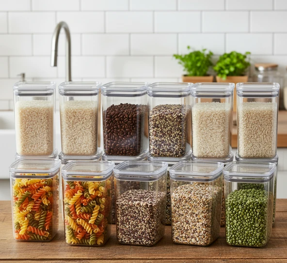 Geseus Dikdörtgen Hava Geçirmez Erzak Saklama Kabı 12 Adet 2100 ML ürün görseli 1