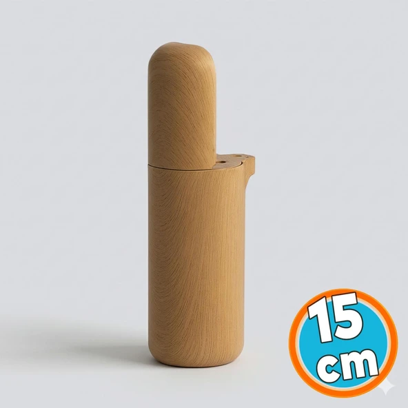 Mobilya Tekli Kanepe Koltuk Baza Yükseltme Ayağı Kayın Bej Renk Sert Plastik Ayak 15 cm ürün görseli