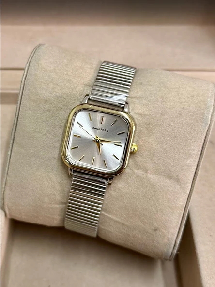 Gümüş Renk Kaplama Çelik Kordonlu Şık VIP Model Beyaz Kare Kadranlı Kadın Saati | Vintage Şıklık ürün görseli 1