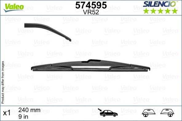 VALEO 574595 ARKA SİLECEK PEUGEOT P5008 16> RENAULT MEGANE IV-TALISMAN X1 240 MM 1631823680-287909946R-287901560R ürün görseli 1