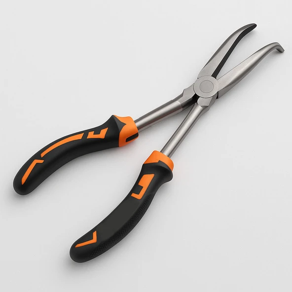 Extra Uzun Eğri Kargaburun 11 inç Kıvrık İnce Burun Pense Paslanmaz Çelik Metal Dayanıklı El Aleti ürün görseli