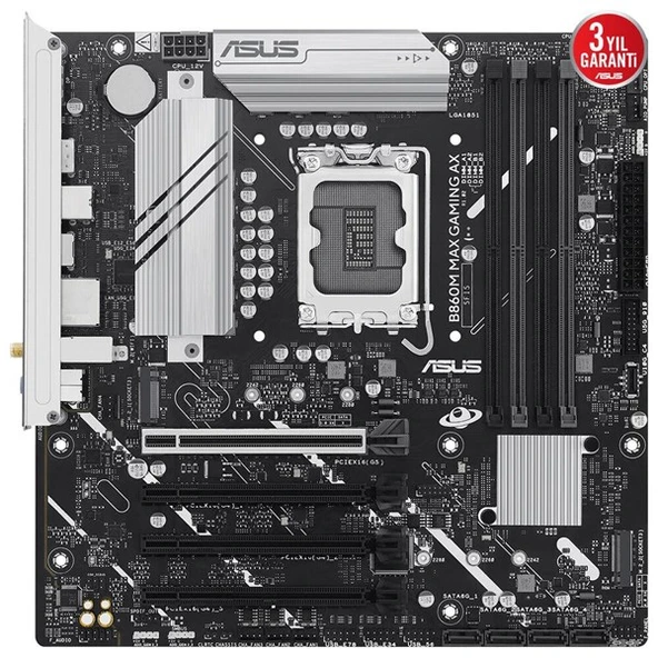 ASUS B860M MAX GAMING AX WIFI6 DDR5 HDMI-DP TYPEC PCIE 5.0 1851P MATX - Resim 2