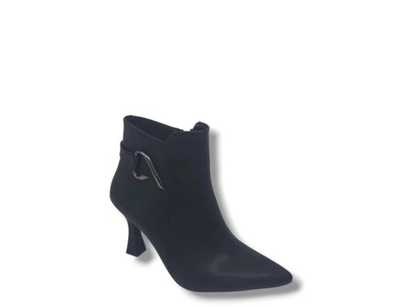 Zerhan 626 Kadın Siyah Fermuarlı Topuklu Bot - Resim 4
