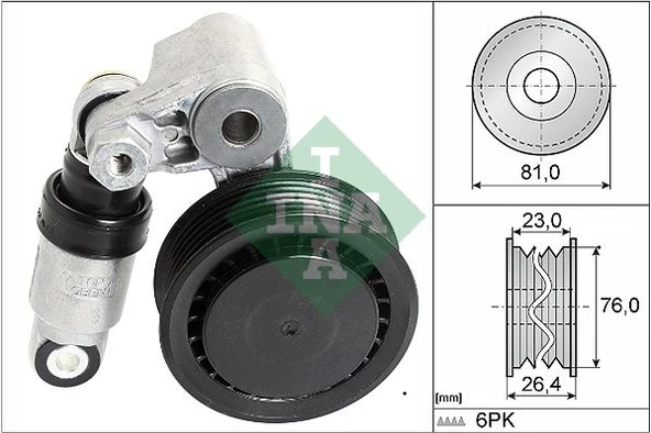 INA 534001110 ALTERNATÖR GERGİ RULMANI KÜTÜKLÜ LT 2.5 TDI ANJ-AVR-AHD 074145299A-074145278F-534001010 ürün görseli 1