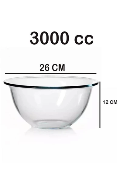 Paşabahçe borcam kase - borcam yuvarlak kase 3000 cc. ürün görseli 1