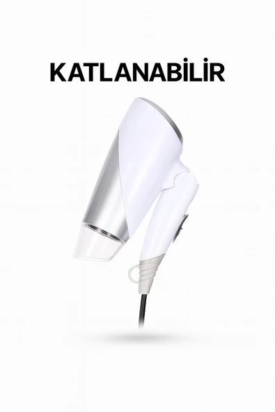 MYBLACK 1200W Güçlü ve Katlanabilir Uzun Süre Kullanılabilir Seyaha  Tipi Saç Kurutma Makinesi - 4