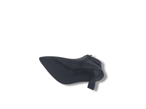 Zerhan 626 Kadın Siyah Fermuarlı Topuklu Bot - Resim 5