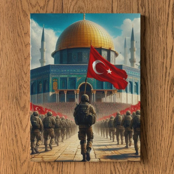 Filistin Tablosu - Dini Tablolar ve İslami Tablo Türk Askeri ve Türk Bayrağı Kudüs