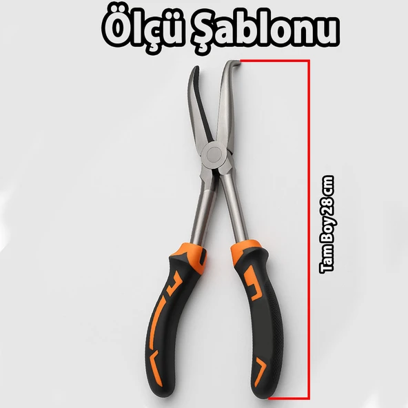 Extra Uzun Eğri Kargaburun 11 inç Kıvrık İnce Burun Pense Paslanmaz Çelik Metal Dayanıklı El Aleti - Resim 2