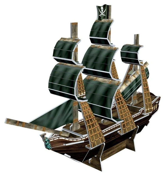 Revell 3D Puzzle 00115 Korsan Gemisi, Kafatası bayrağı ile Yelkenli Gemisi 3D Dünyayı Keşfet - 2