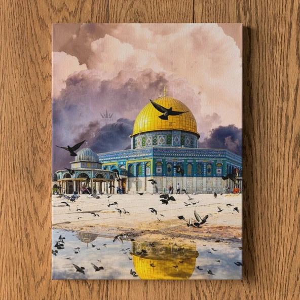 Filistin Tablosu - Dini Tablolar ve İslami Tablo Kuşlu Kudüs Manzarası