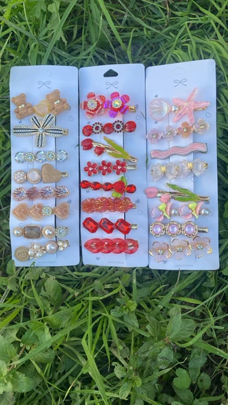 Mucize Home Yeni Trend Moda 8'Li Büyük Klips Çıtçıt Pens Toka Seti Saç Koparmayan  (Trend Karışık Modeller) - Resim 2