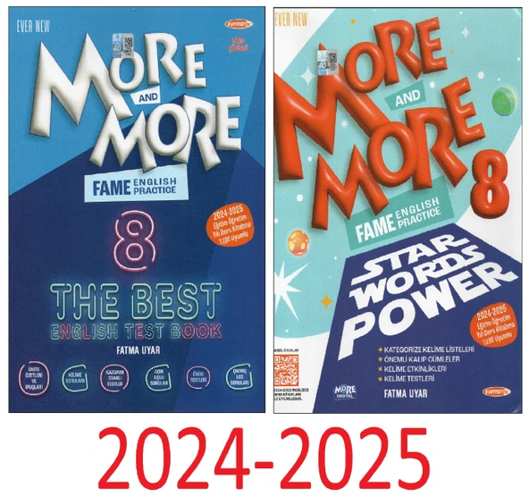 2024-2025 Kurmay ELT More and More 8. Sınıf Fame The Best English Test Book+Star Words Power (2 Kitap) ürün görseli