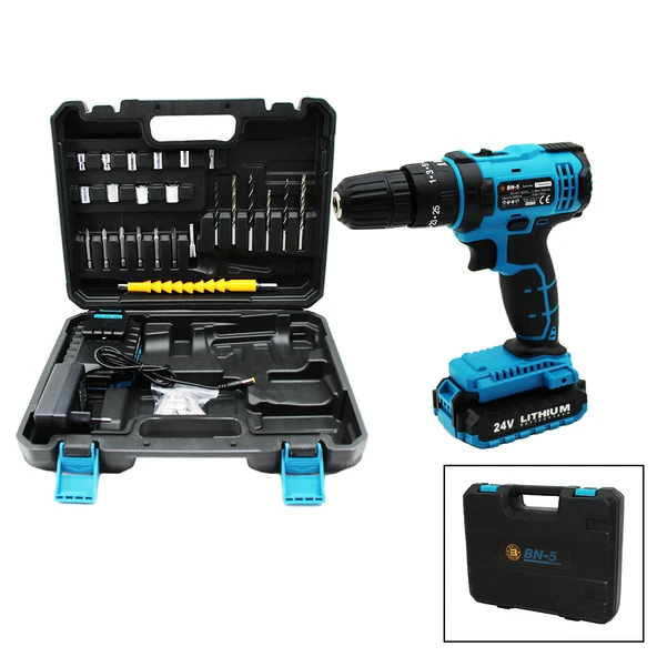 BANCO BN-5 STANLIY MAVİ 24W PROFESSIONAL ŞARJLI DARBELİ MATKAP SETİ ÇANTALI (5284) ürün görseli