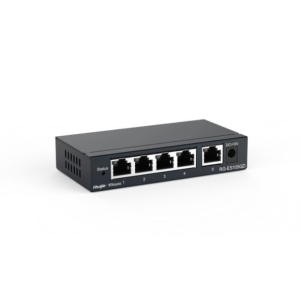 RUİJİE - REYEE RG-ES105GD 5 Portlu, 10/100/1000 Gigabit, Tak Çalıştır Switch, Metal Kasa ürün görseli