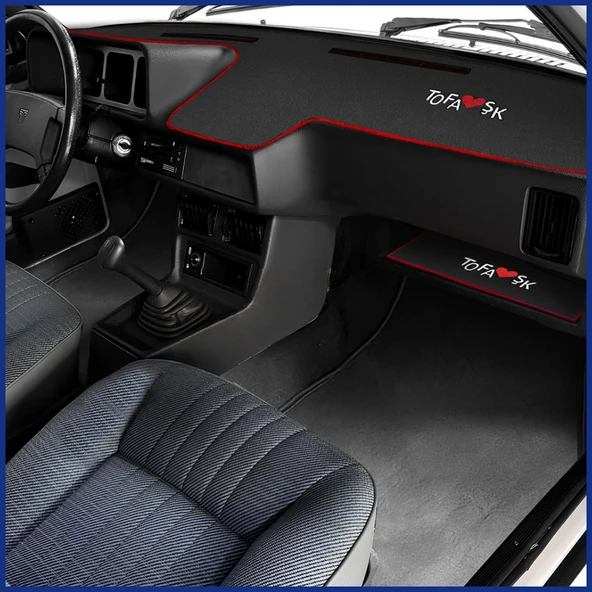 Tofaş Şahin Doğan Kartal Düşük (Alçak) Torpido Koruma Halısı & Alt Sehpa Halısı - Nakışlı Tasarım - Resim 2